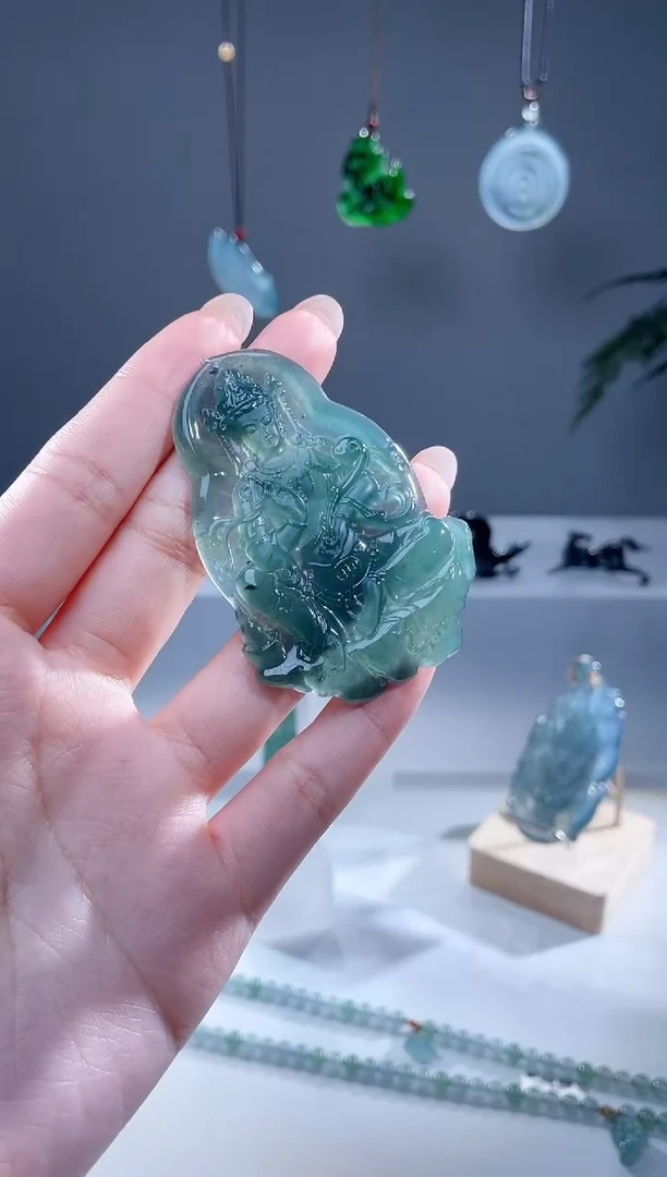 【闪购商品】翡翠颈饰未镶嵌天然A货翡翠观音