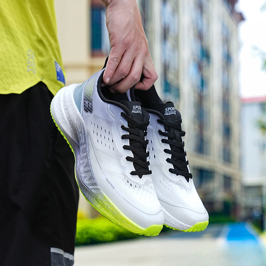 夏季透气缓震单网半掌碳板轻便足弓支撑防滑耐磨专业跑步鞋男女款