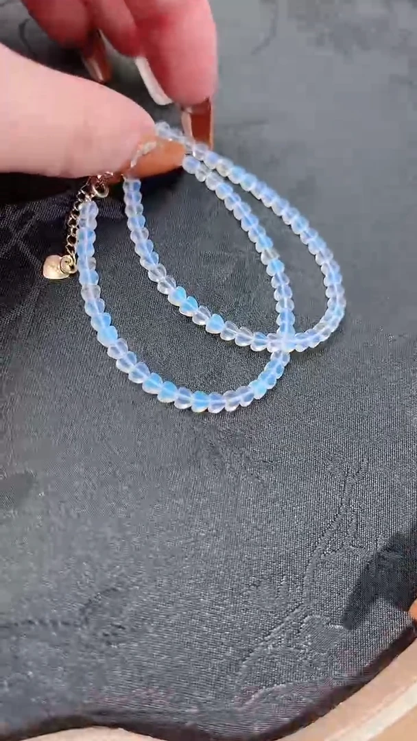 银S925镶嵌欧泊手链爱心49