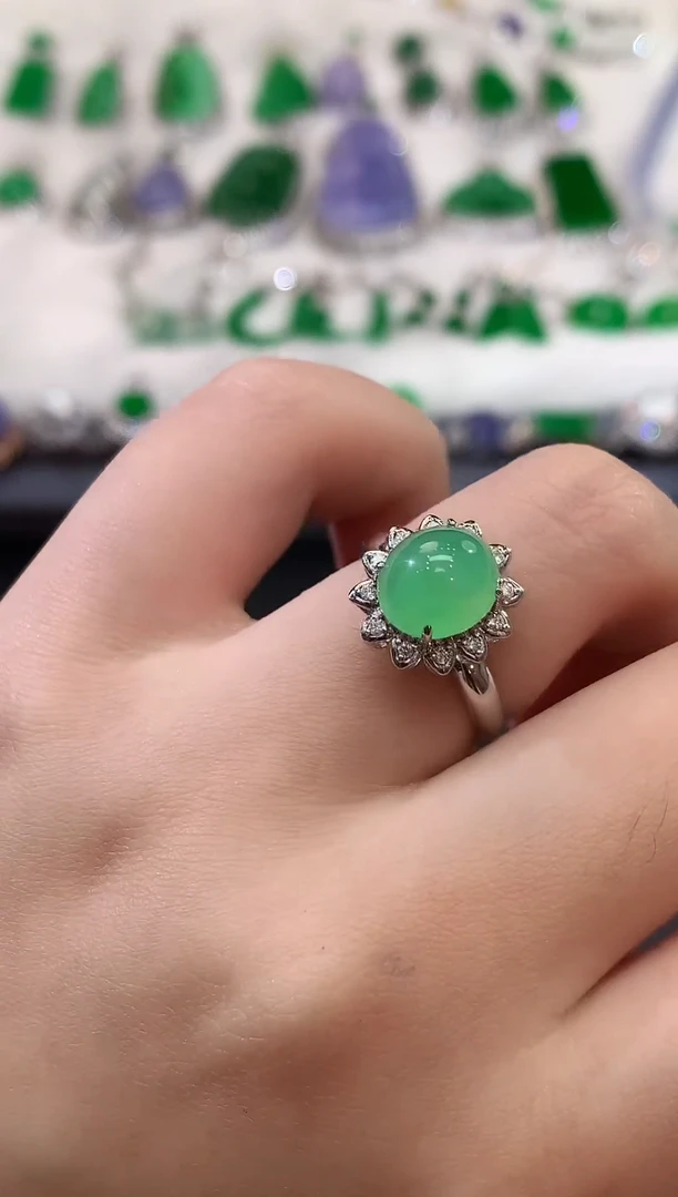 颈饰18K金镶嵌翡翠118-戒指