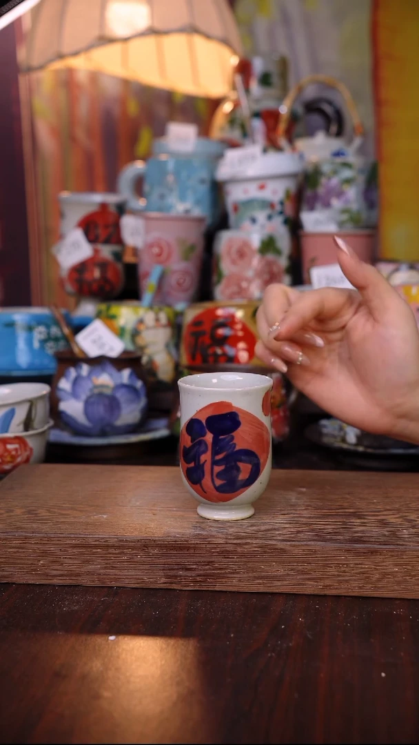 杯子陶泥垚手作 景德镇手工手绘陶瓷器物