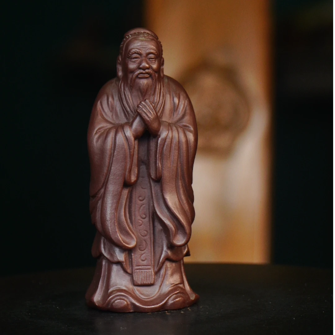 孔子  宜兴紫砂茶宠摆件