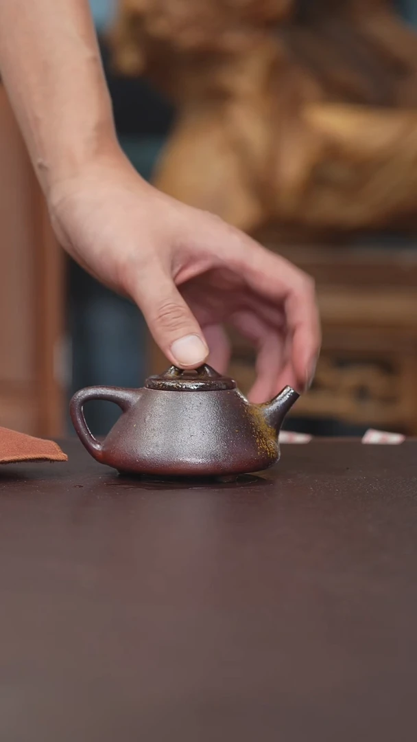 茶壶紫砂宜兴原矿黑紫1柴烧子冶石瓢微瑕