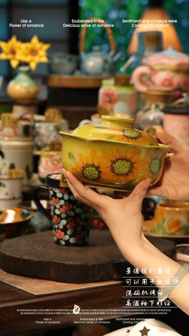 陶瓷景德镇高温釉下彩手工手绘款式