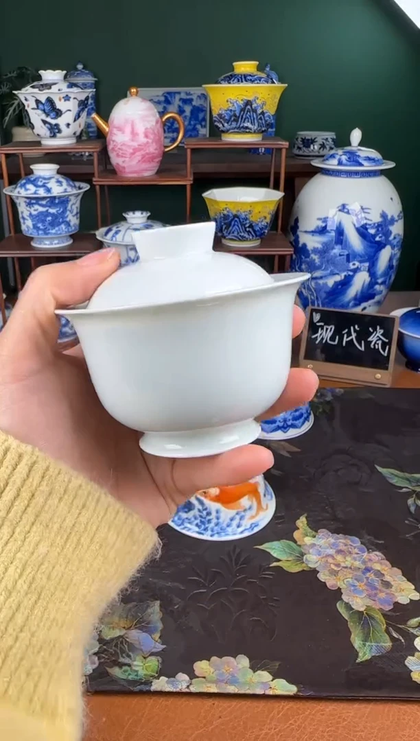 杯白胎盖碗 微瑕 不退不换 介意勿拍