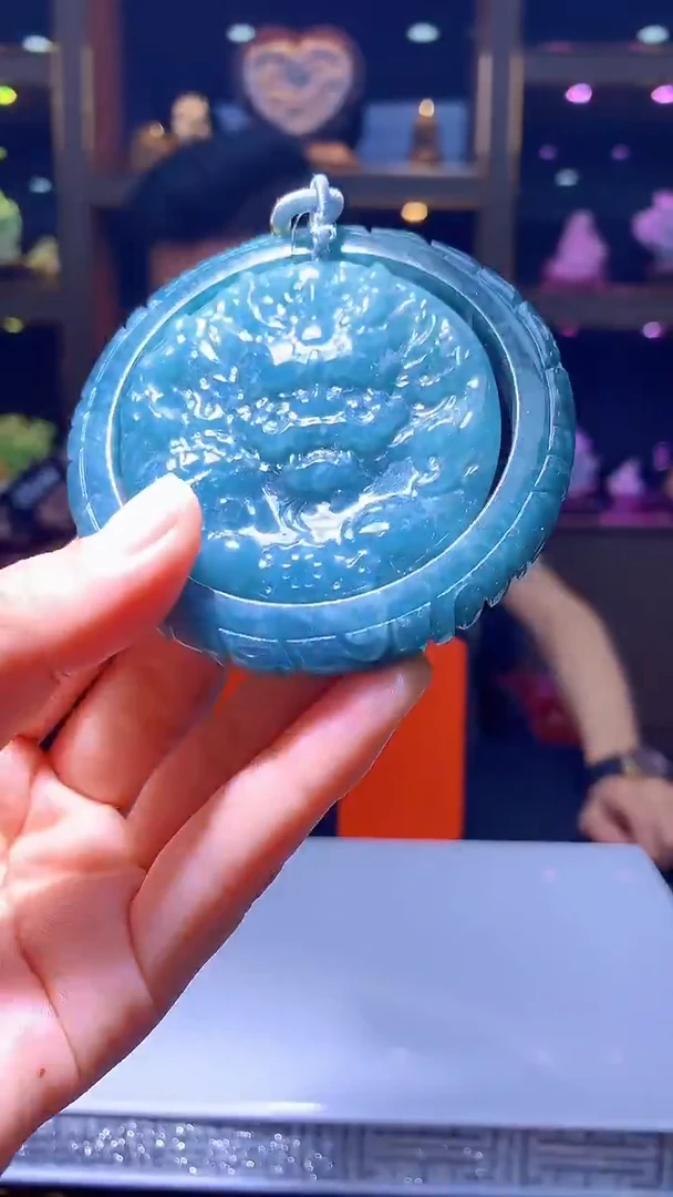 未镶嵌定制翡翠8002hm-毛货挂件(赠珠链)17