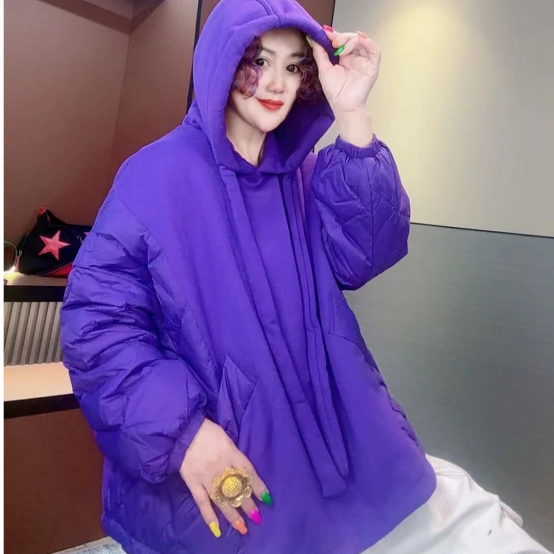 {欧洲站}梦姐同款时尚拼接羽绒服