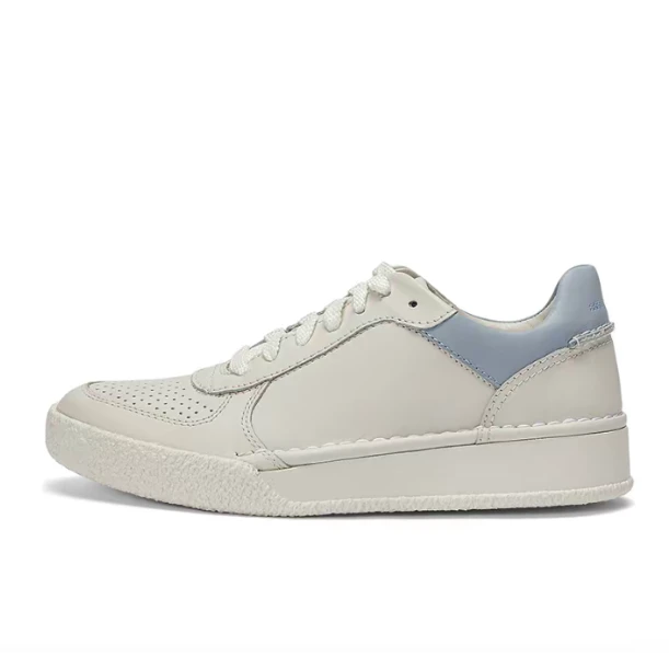 clarks 牛皮革拼色舒适时尚板鞋  白蓝绿-26164354