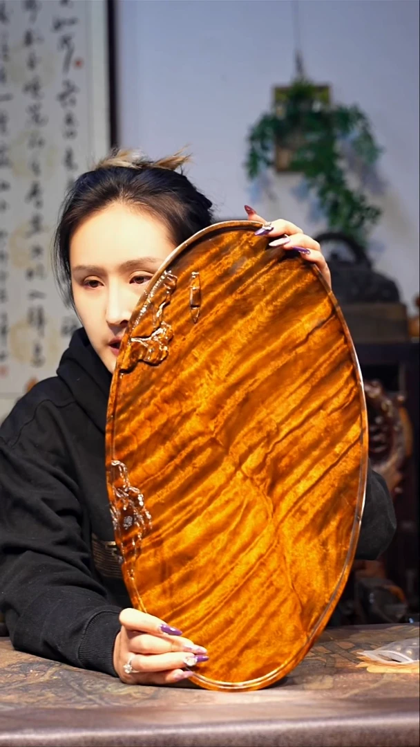 金丝楠【32】可改干/湿泡款 精品满花 一木整雕 纯干金丝楠茶盘