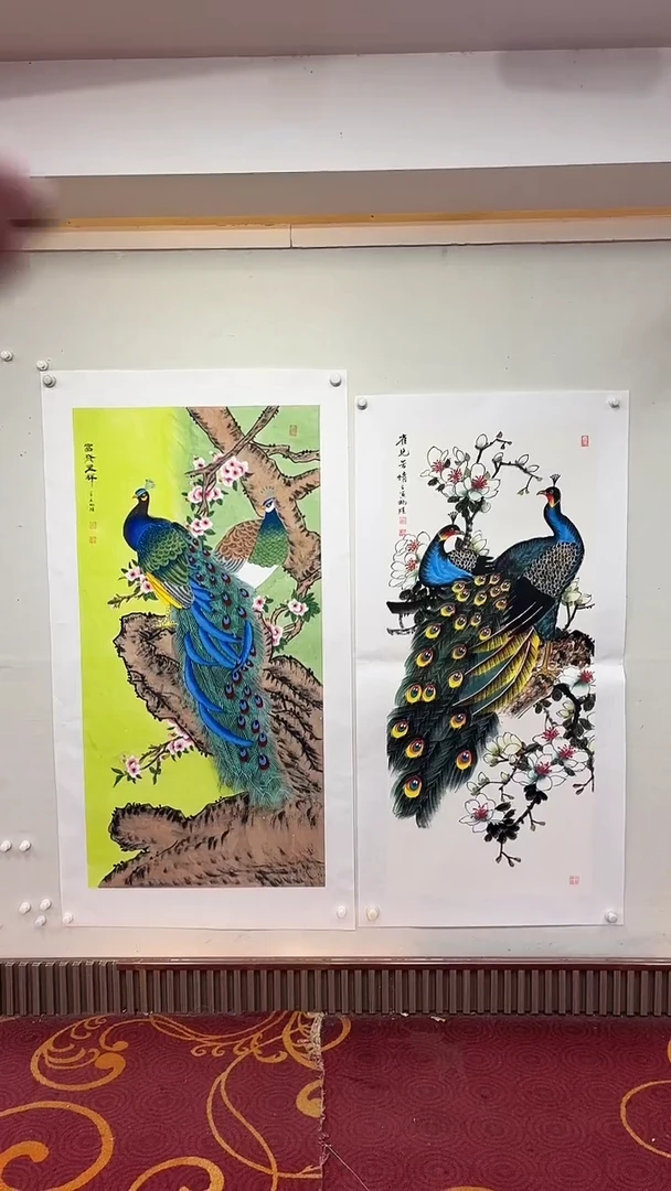 国画富贵呈祥+雀艳芳清/4尺托底/雷畅胜