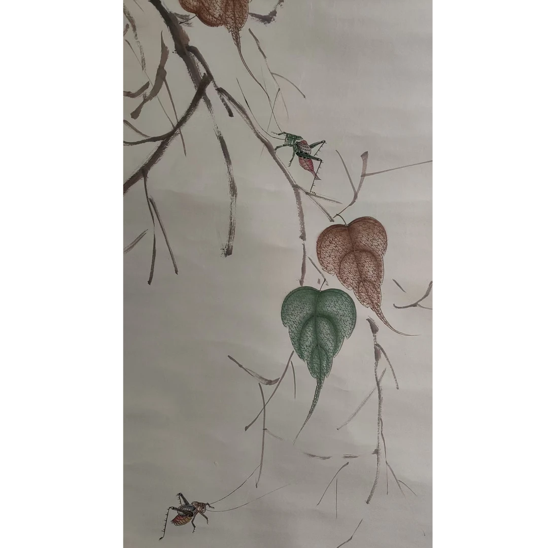 齐    贝叶草虫立轴97/45