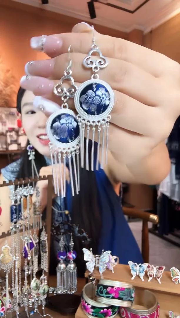 刺绣纯手工民族风耳环