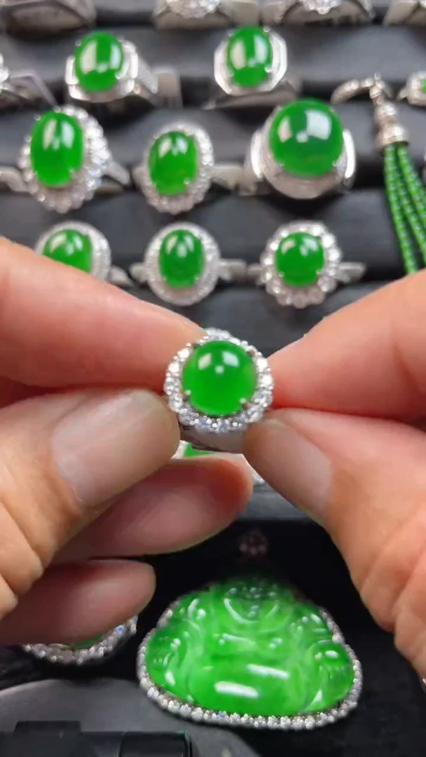 【闪购商品】翡翠戒指银S925镶嵌翡翠