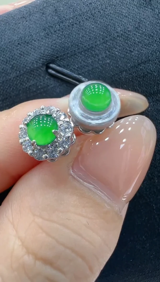 翡翠银S925镶嵌耳饰团购多样性发一件