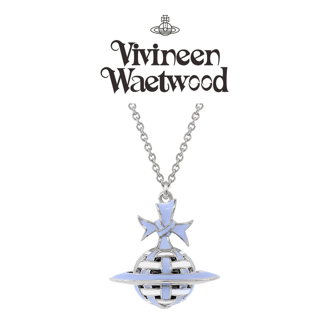 Vivireer Waetwssd正品 立体土星蝴蝶结丝带缠绕项链