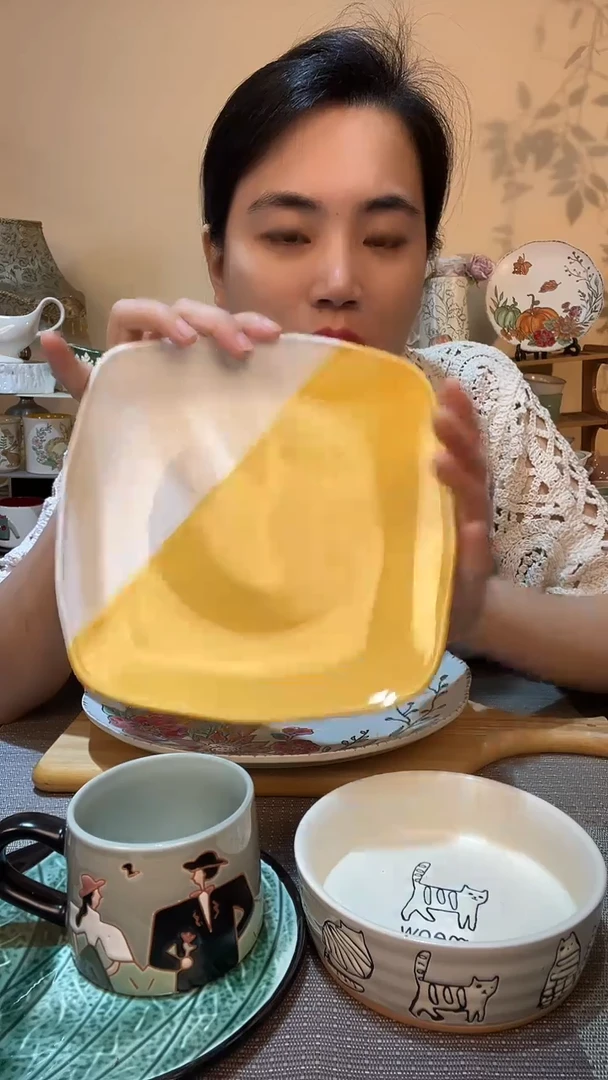 瓷片8.5英寸盘 微瑕介意勿拍