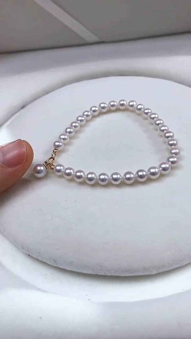 未镶嵌淡水珍珠珠宝奇石珍珠手链卡5到5.5