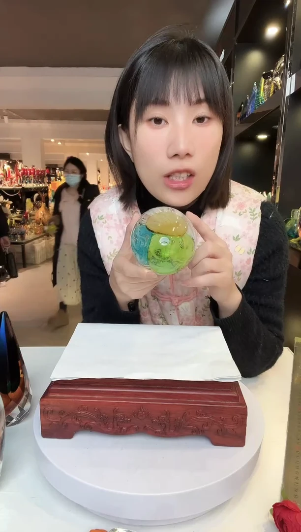 【闪购商品】茶盏手工琉璃的水母球