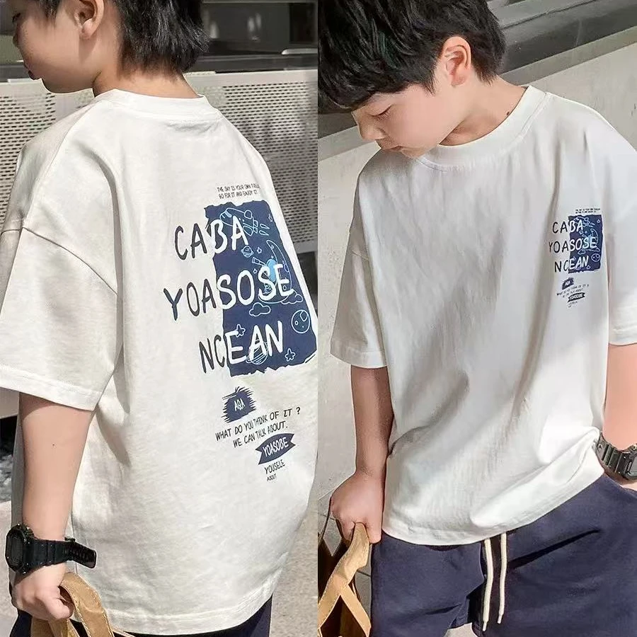 男童夏季童装短袖T恤新款短袖酷帅男孩上衣休闲时尚半袖t恤潮