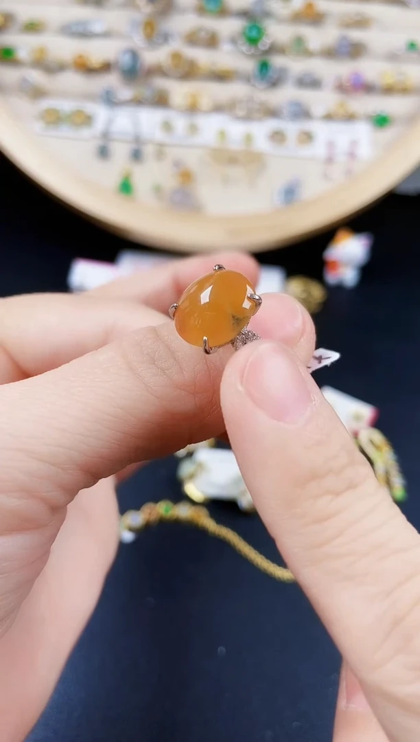 翡翠银S925镶嵌戒指5465464