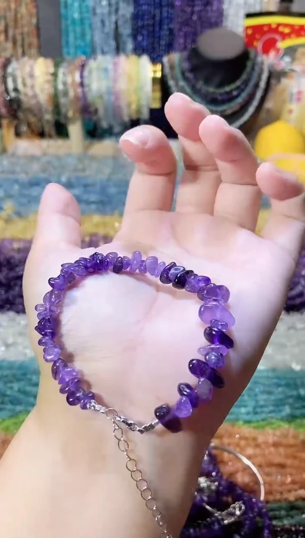 未镶嵌珠宝半成品水晶紫水晶手链