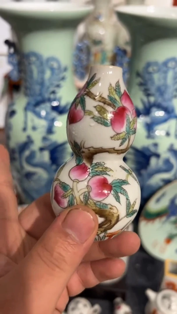 摆件瓷摆件瓷摆件桃子葫芦