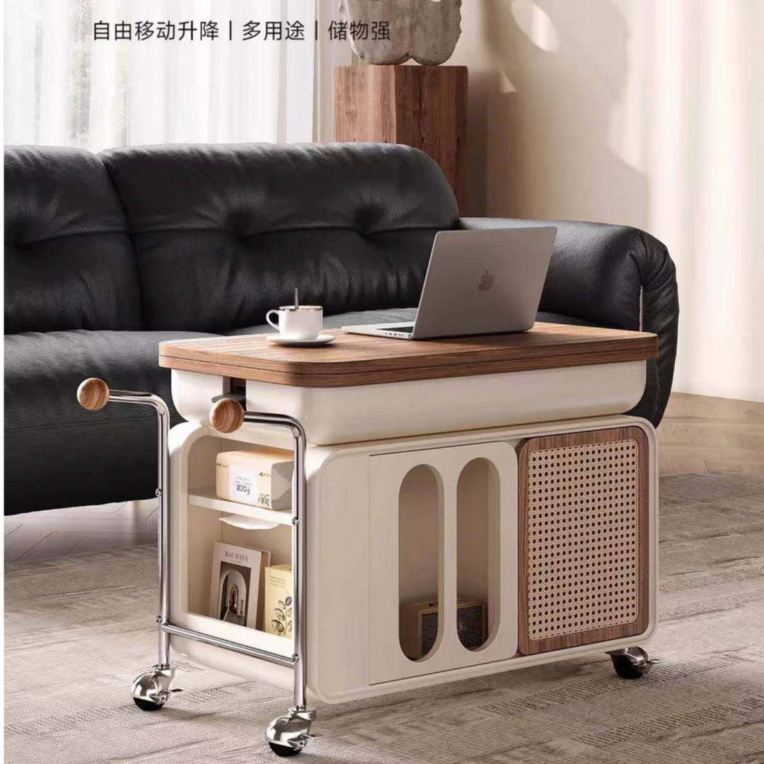 可移动茶几小户型家用简约可折叠升降客厅沙发边几边柜小推车茶台