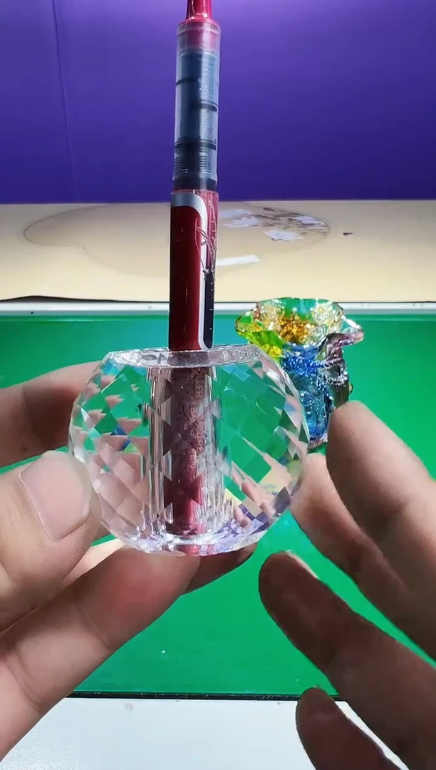 泥塑古法琉璃笔插摆件