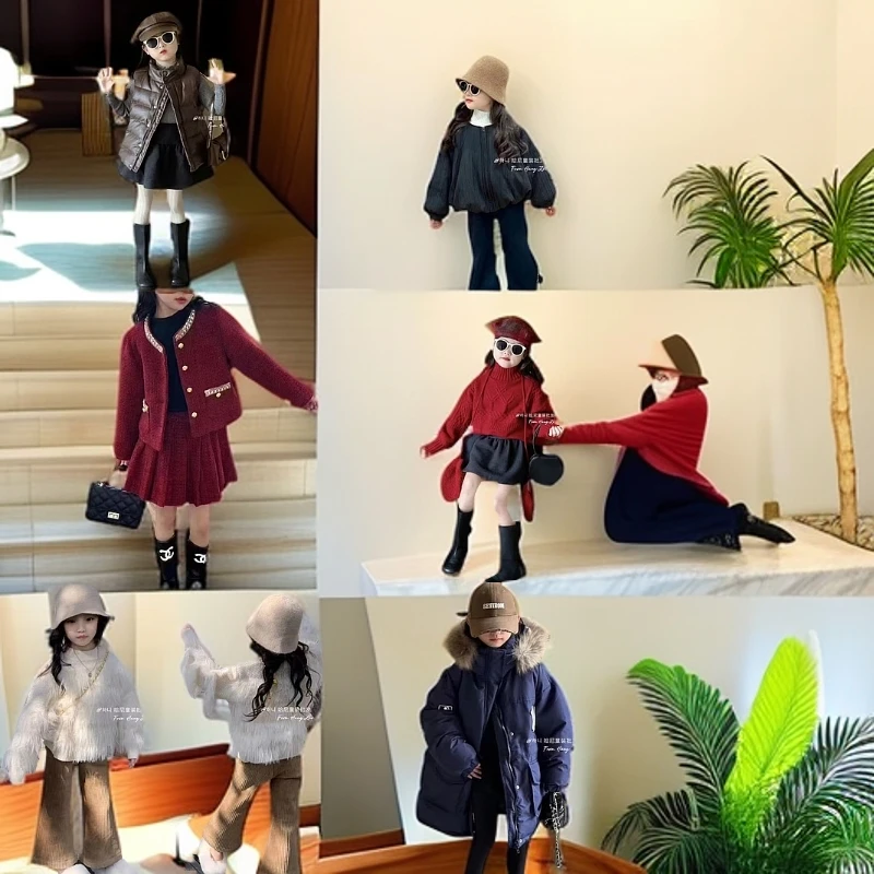 2024-臭美家-D301-345新款冬季洋气长袖休闲搭配韩版汉服女童