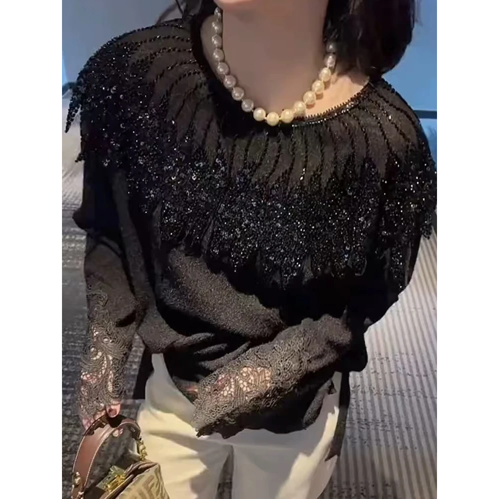 【蜜爷家】欧货斗篷蕾丝衫9088#