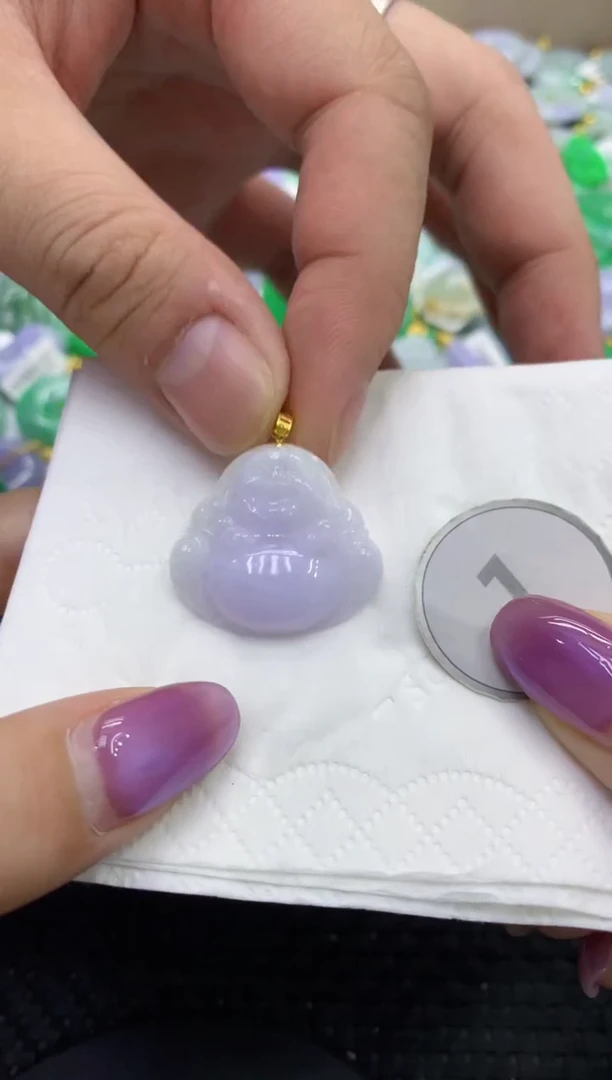 颈饰18K金镶嵌翡翠天然缅甸翡翠A货