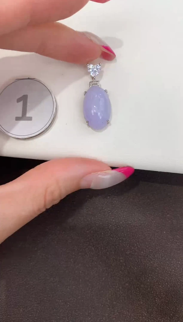 颈饰银S925镶嵌翡翠天然缅甸a货翡翠(多样性发其一