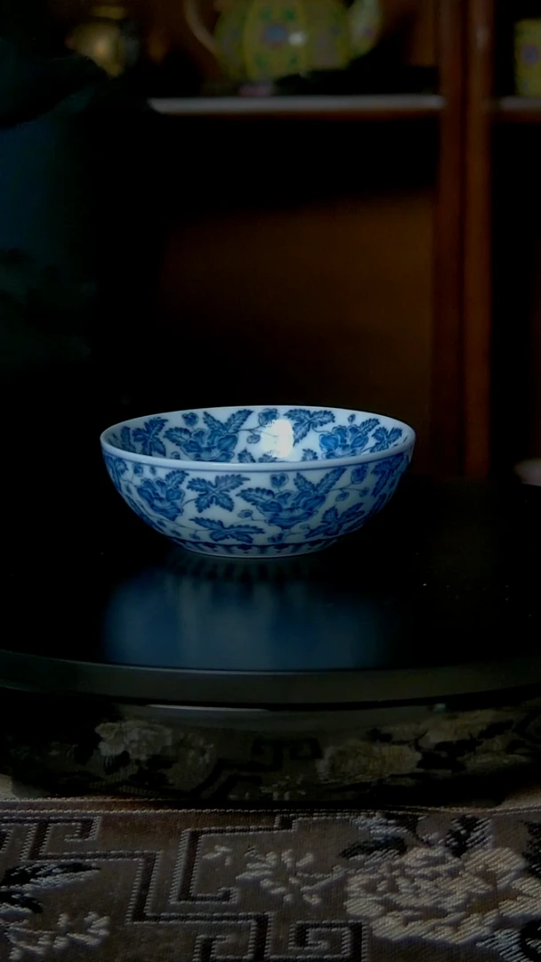 景德镇手工青花主海葵花普洱人杯