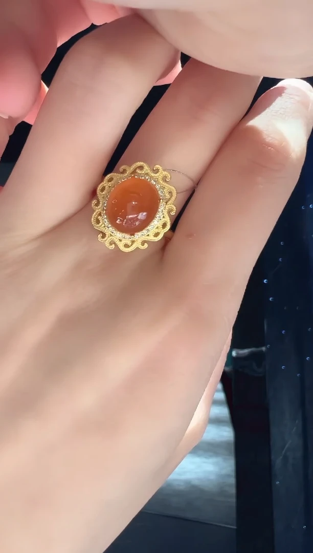 【闪购商品】南红玛瑙戒指银S925镶嵌112】多样性发其一