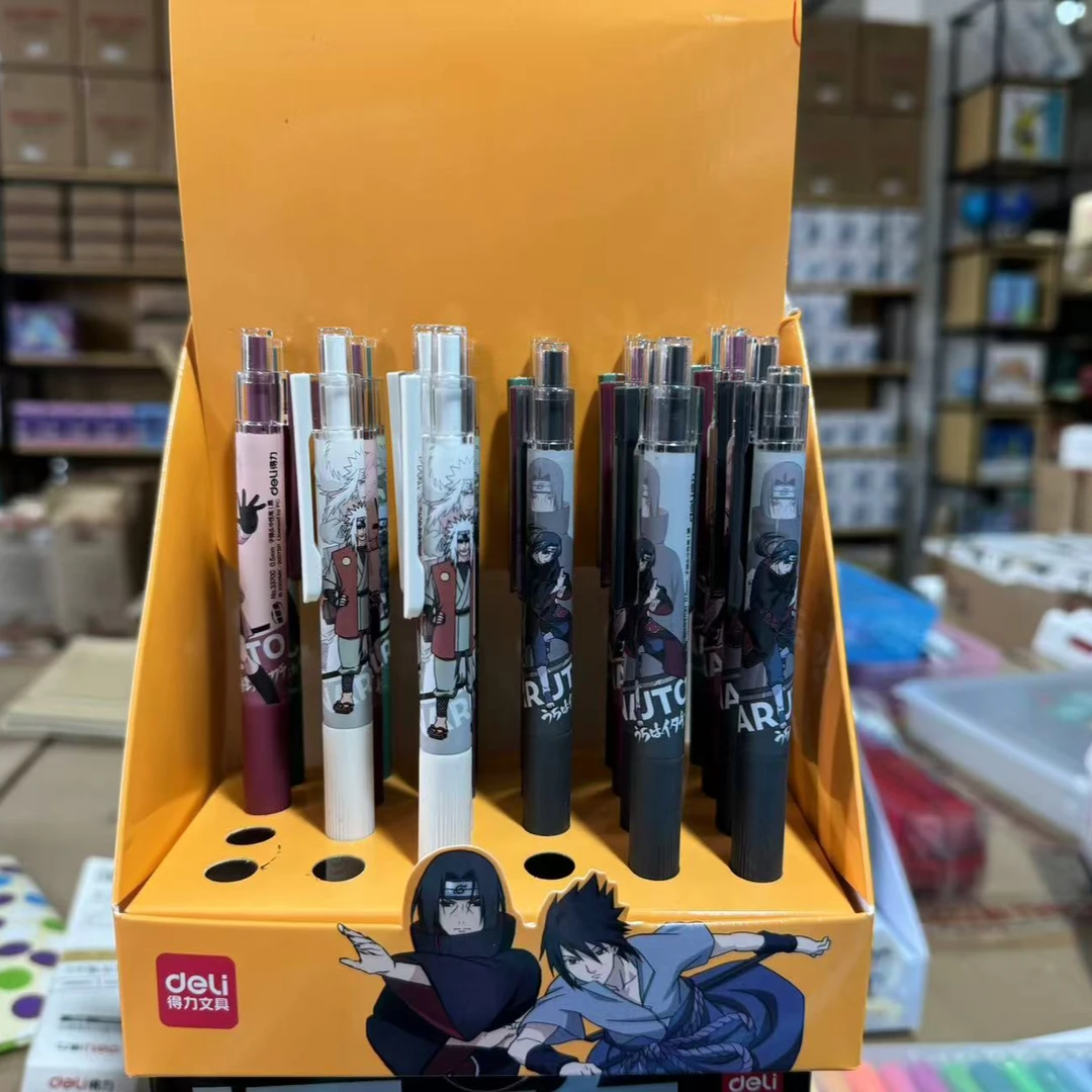 直播得力33700火影忍者臻顺滑按动中性笔0.5MM