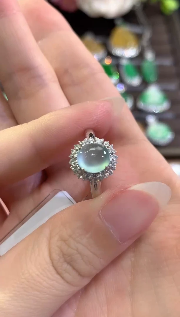 18K金镶嵌戒指翡翠d13