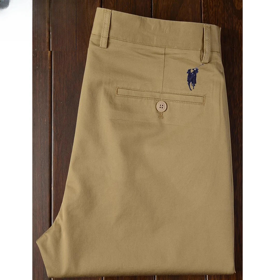 时尚男士休闲裤秋季厚款直筒商务通勤宽松百搭西裤弹力纯棉长裤男