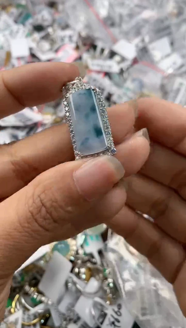银S925镶嵌戒指翡翠999----9