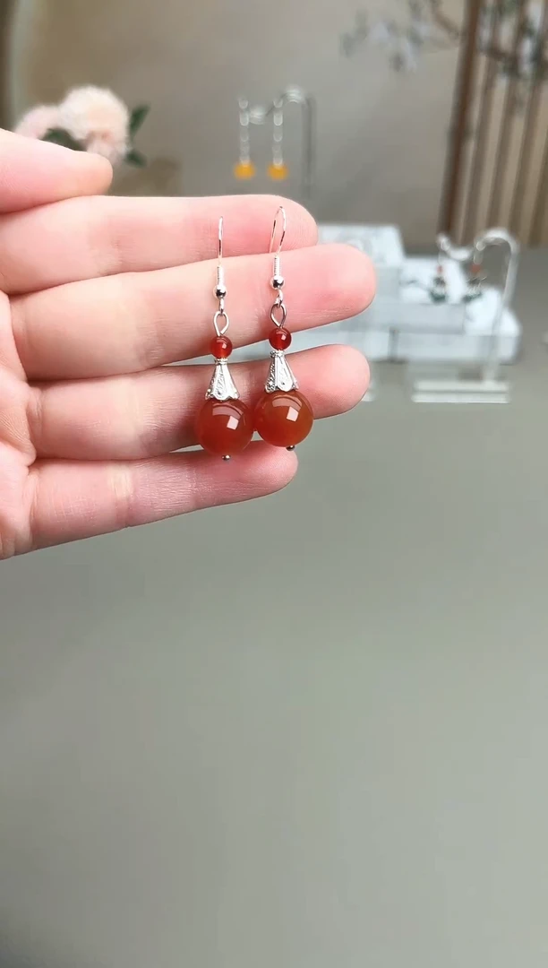 未镶嵌耳钉玛瑙/玉髓713