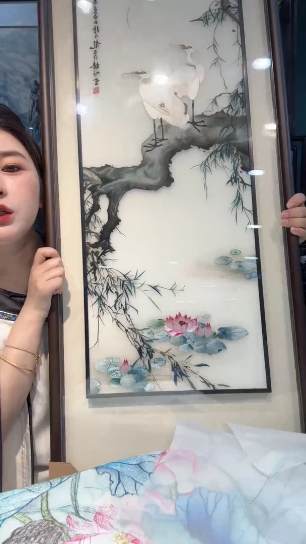 刺绣非遗苏绣手工刺绣花鸟四条屏