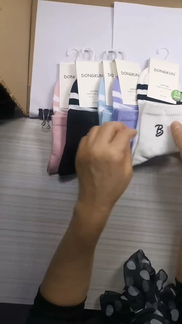 棉女运动混色5双