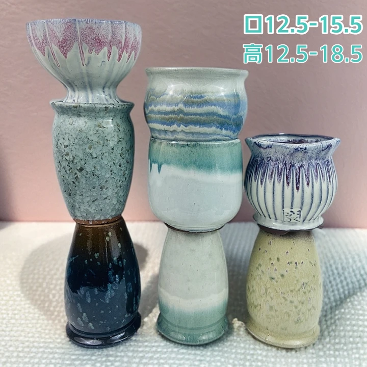 9008特色八个法师老桩组合—法师老桩多肉花盆粗陶绿植简约