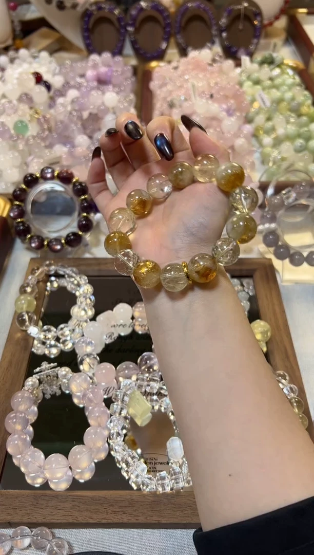 未镶嵌手串水晶黄水水晶手串（拍两单）