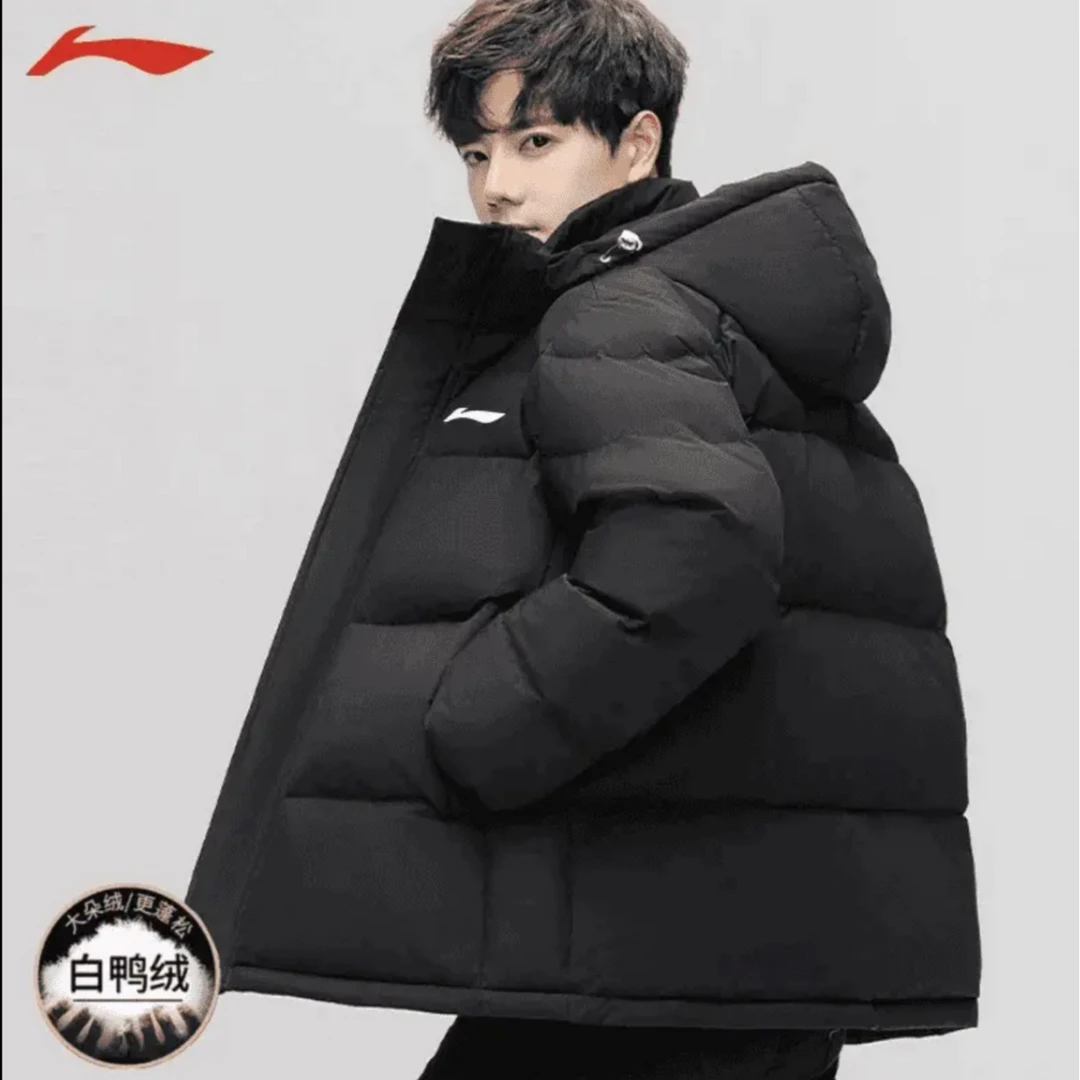 李LN宁羽绒棉服男士冬季新款宽松情侣百搭休闲加厚保暖连帽外套男