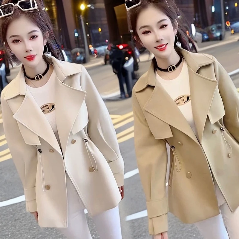 网红爆款短款风衣女轻奢风2024秋季新款小个子休闲时尚韩版短外套