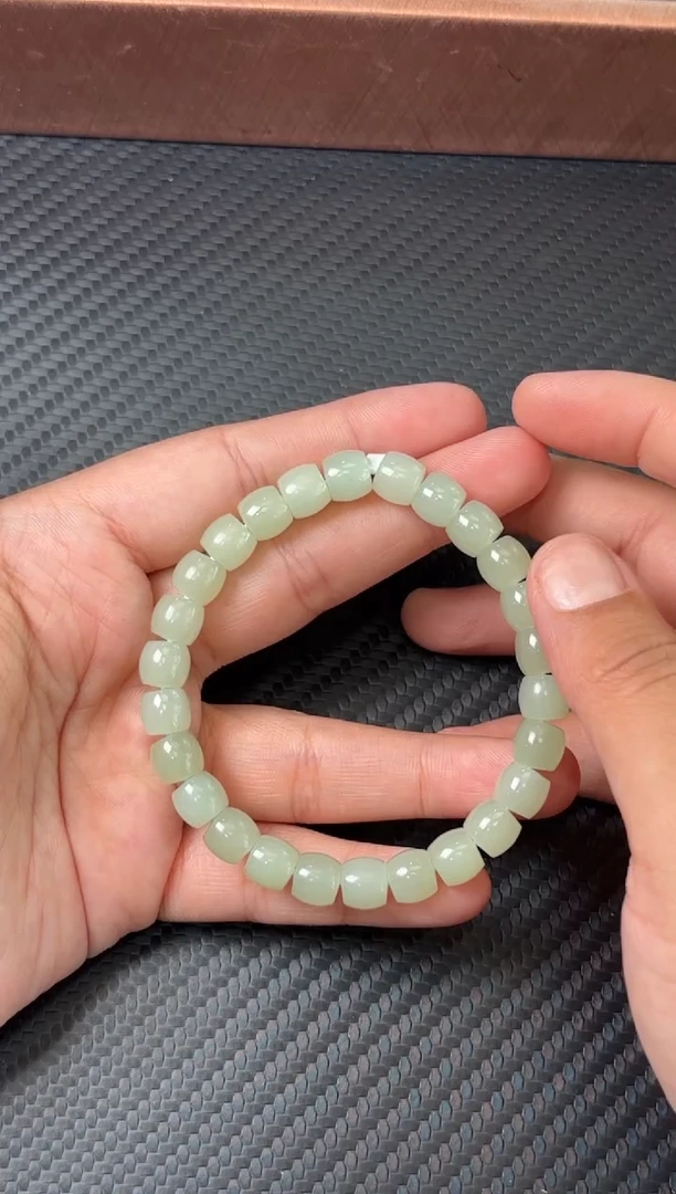 未镶嵌手串和田玉且末微色差近矿卡8kM