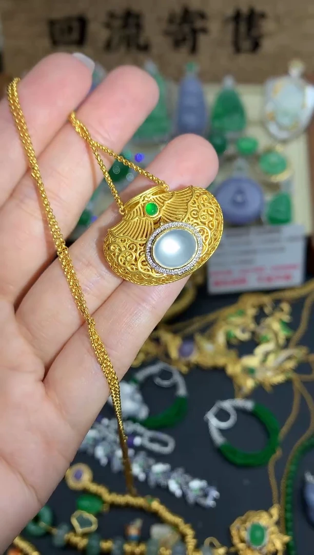 【闪购商品】翡翠颈饰18K金镶嵌512-中国好珍宝