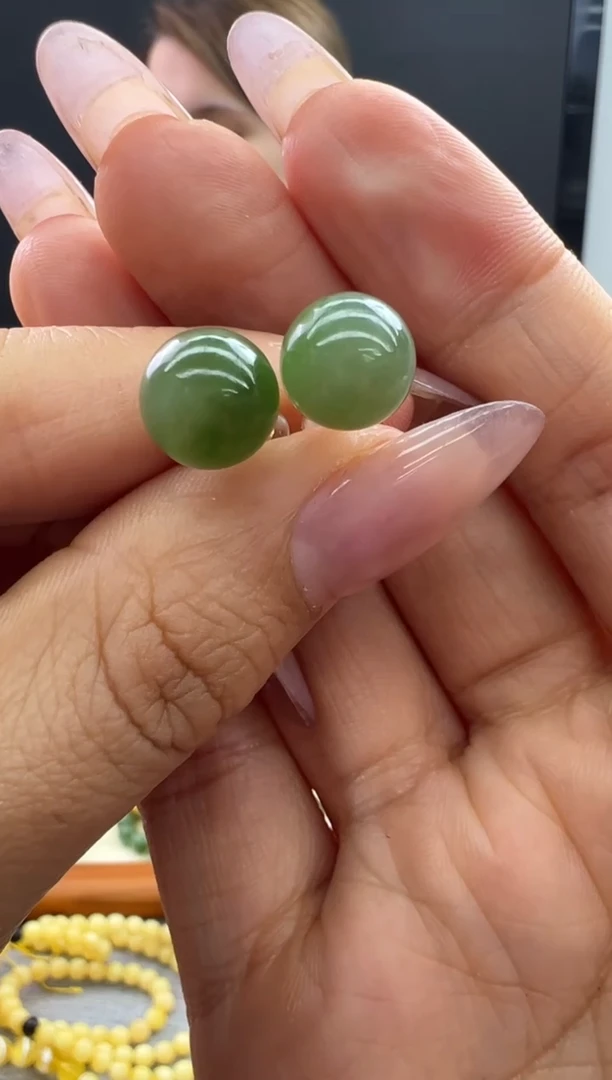 【闪购商品】和田玉（碧玉）耳饰未镶嵌22秒拍号