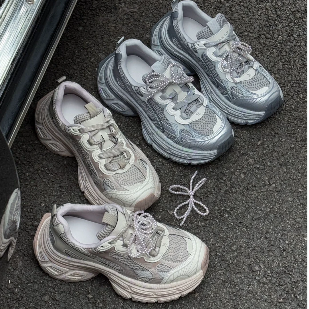 25新款厚底增高老爹鞋时尚潮流韩版ins系带老爹鞋