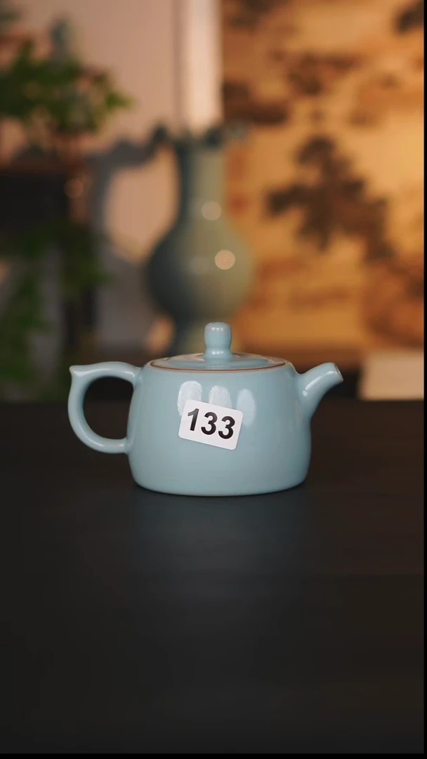 壶瓷天熙汝瓷天青釉井栏壶一级133